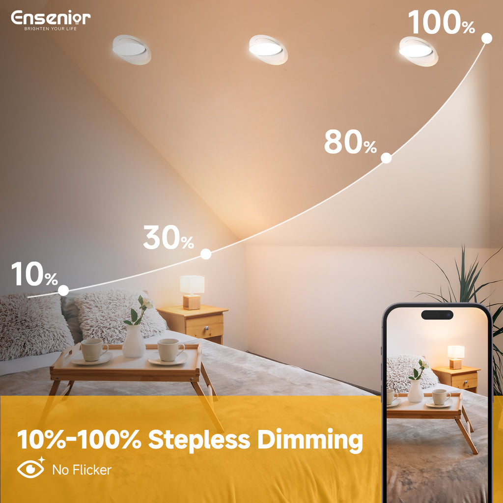 Ensenior  6/4 inch 5CCT LED Eyeball Recessed Lighting