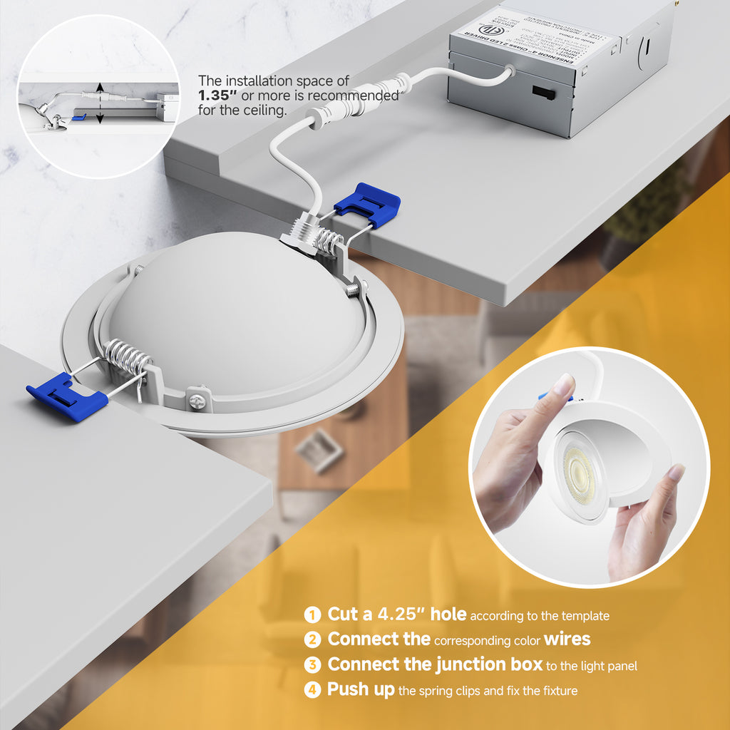 Ensenior  6/4 inch 5CCT LED Eyeball Recessed Lighting