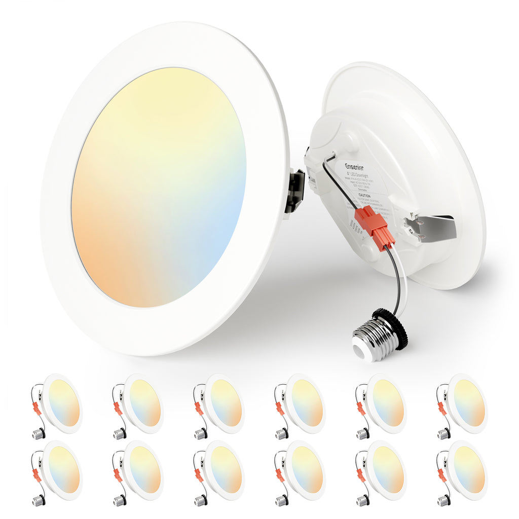 Ensenior 4 Inch LED Retrofit Recessed Can Lights, 5CCT, 7W, 700LM