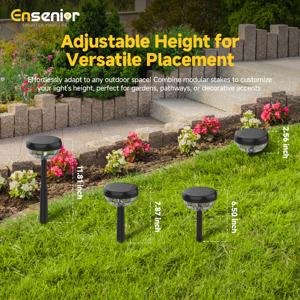 Solar Lights Outdoor, 6500K & RGB LED Solar Garden Lights