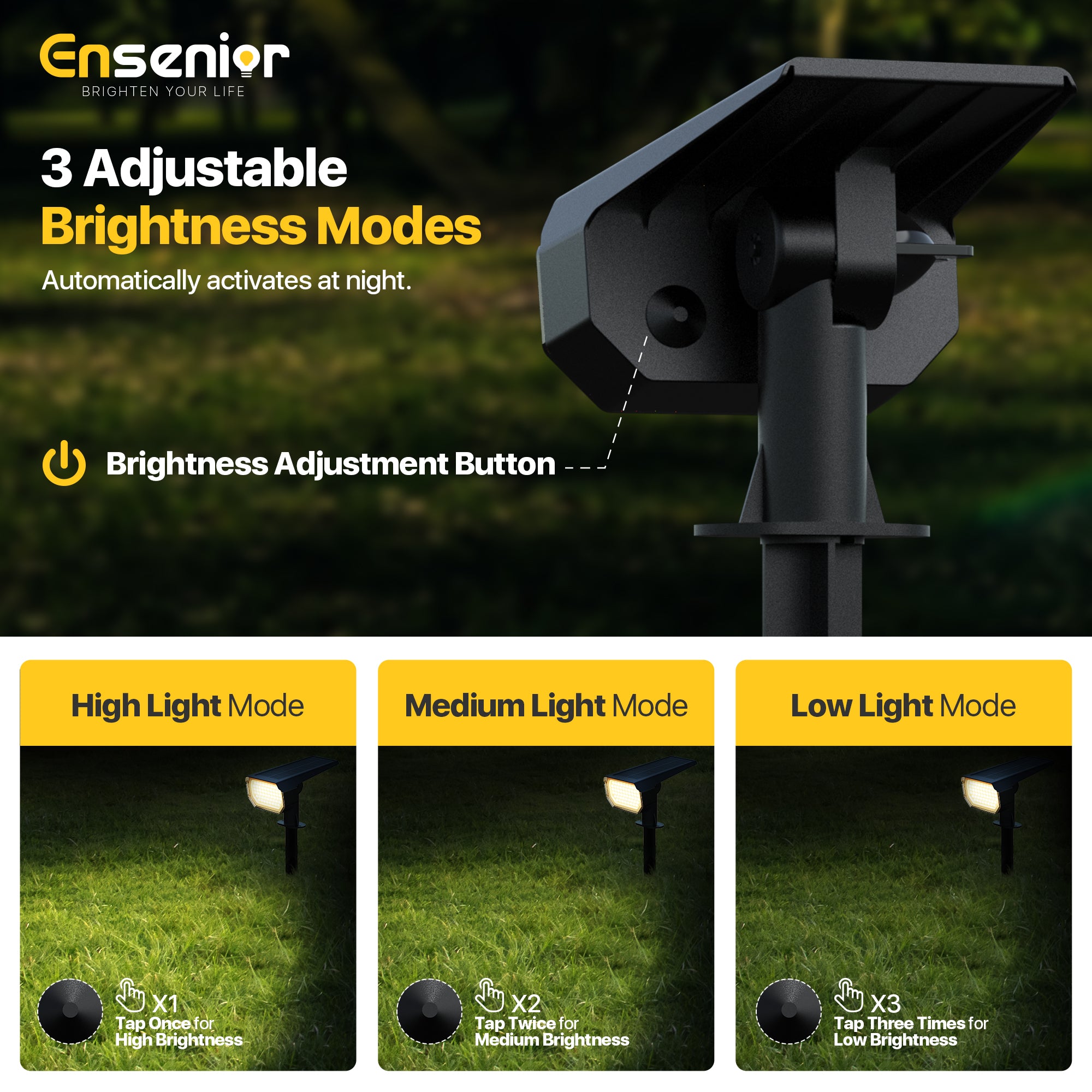Solar Spotlights Outdoor, 3000K LED Solar Garden Lights