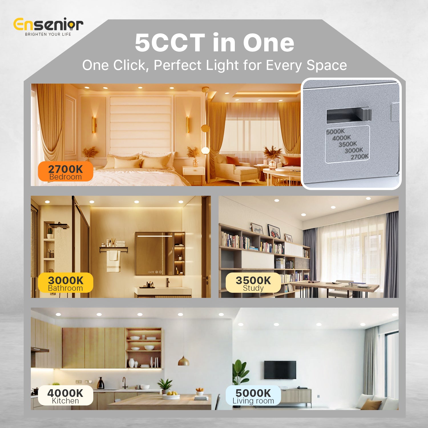 Ensenior 6-Inch LED Recessed Ceiling Light