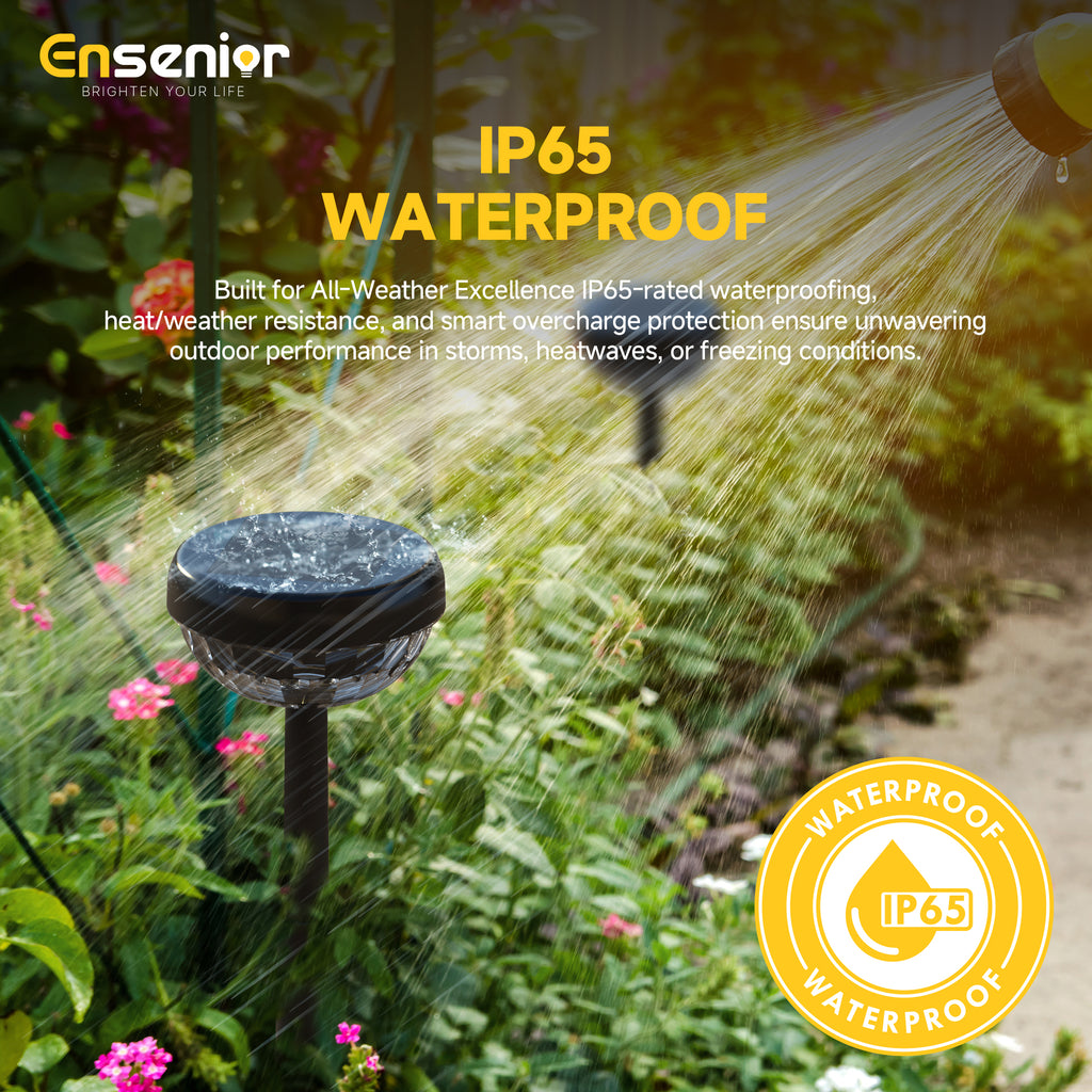 Solar Lights Outdoor, 6500K & RGB LED Solar Garden Lights