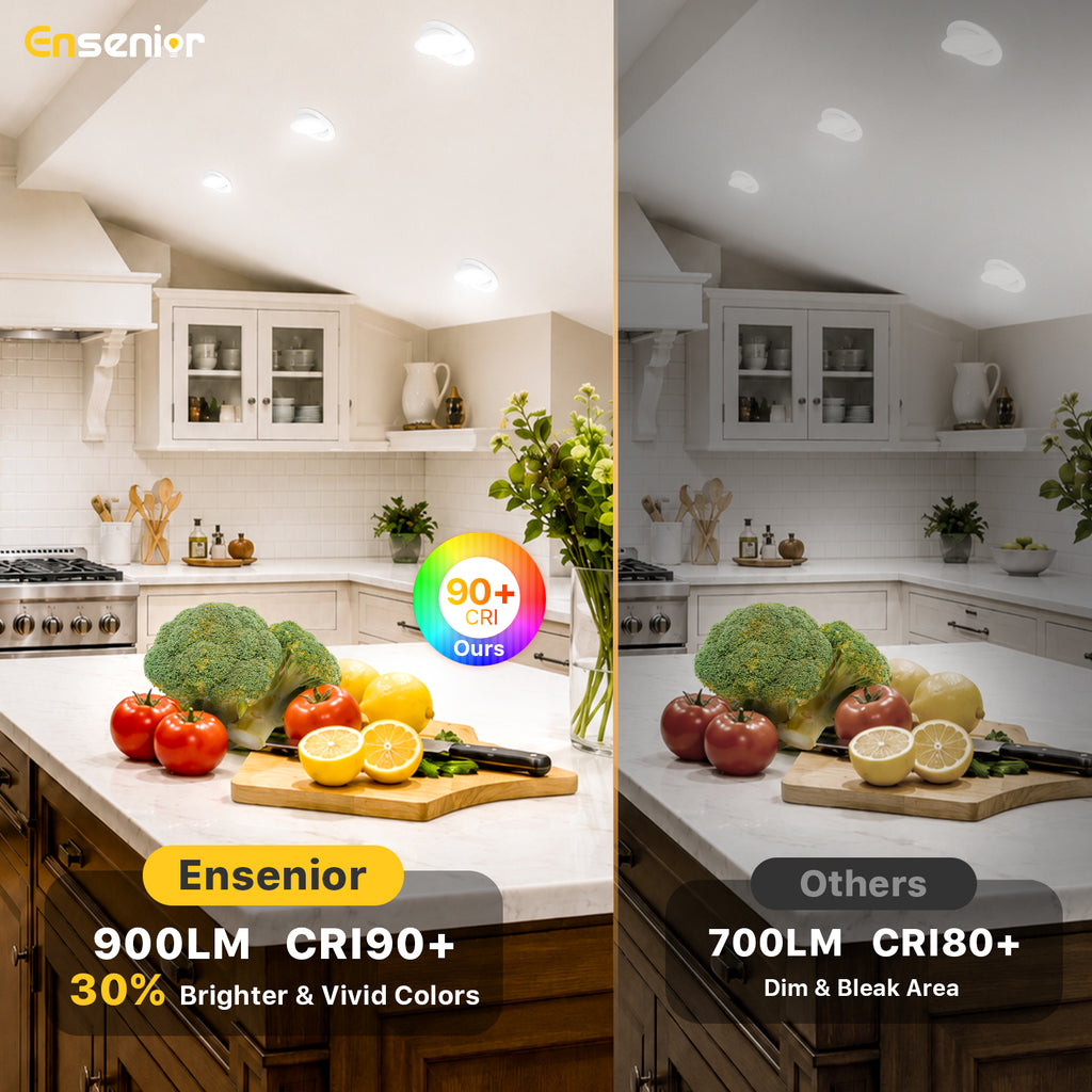 Ensenior 4 Inch Gimbal LED Recessed Light, 5CCT, 9W, 900LM