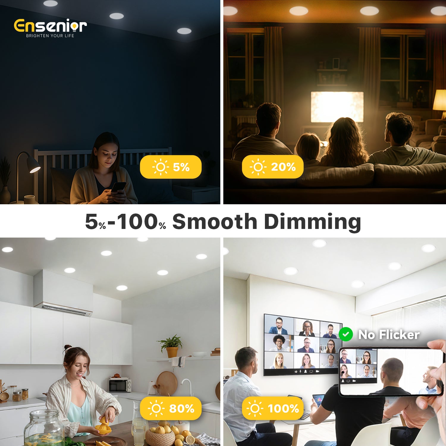 Ensenior 6-Inch LED Recessed Ceiling Light