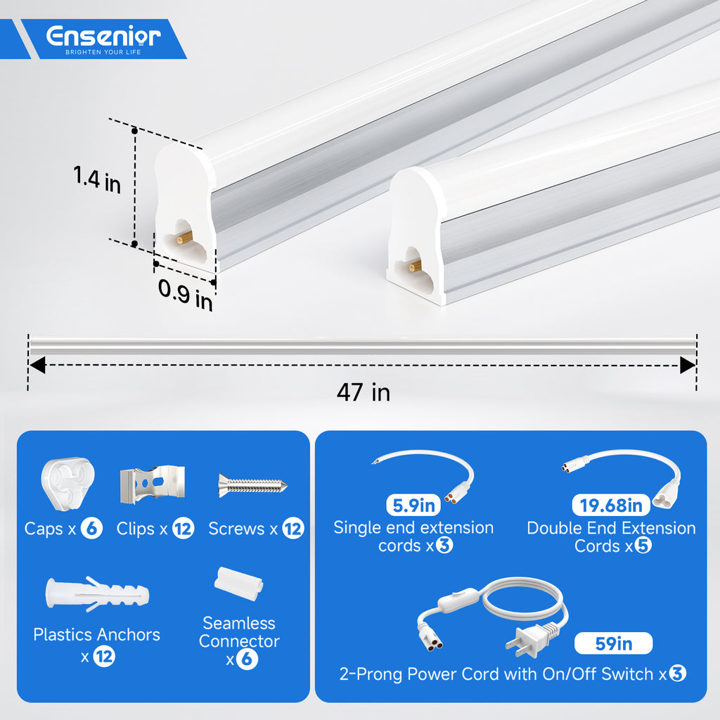 Ensenior T5 4Ft LED Shop Lights