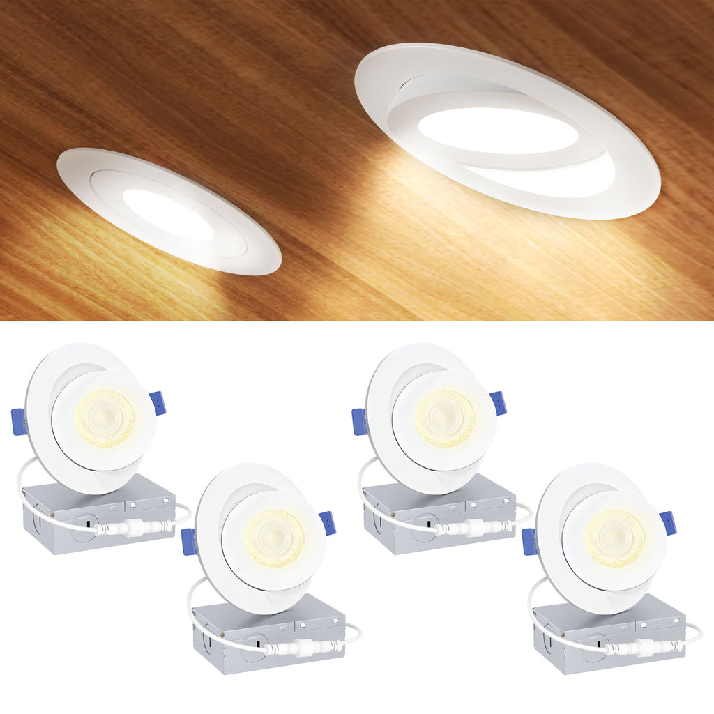 Ensenior 4 Inch Gimbal LED Recessed Light, 5CCT, 9W, 900LM