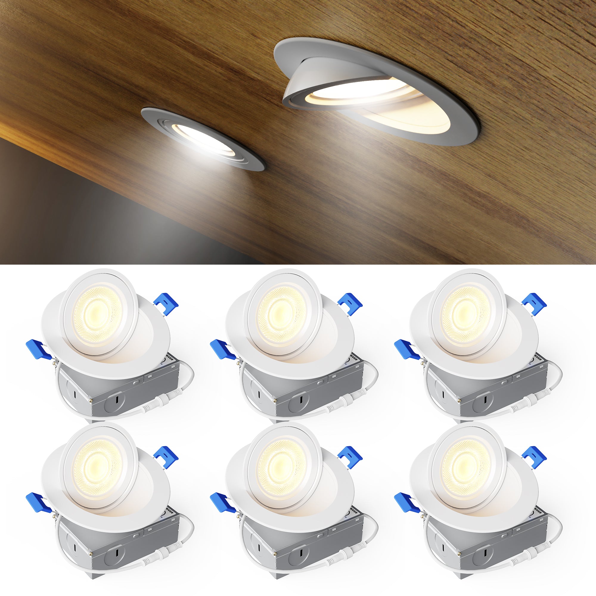 Ensenior  6/4 inch 5CCT LED Eyeball Recessed Lighting
