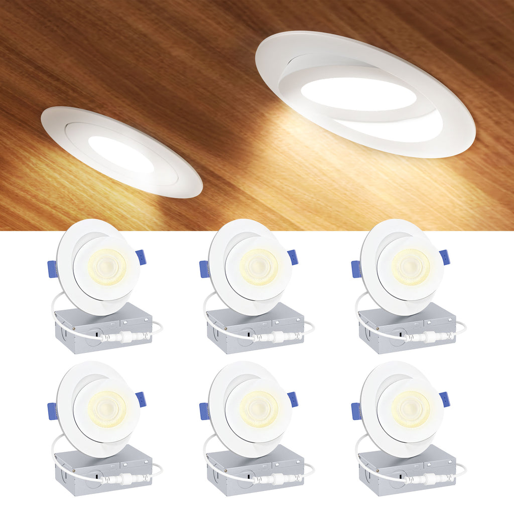Ensenior 4 Inch Gimbal LED Recessed Light, 5CCT, 9W, 900LM