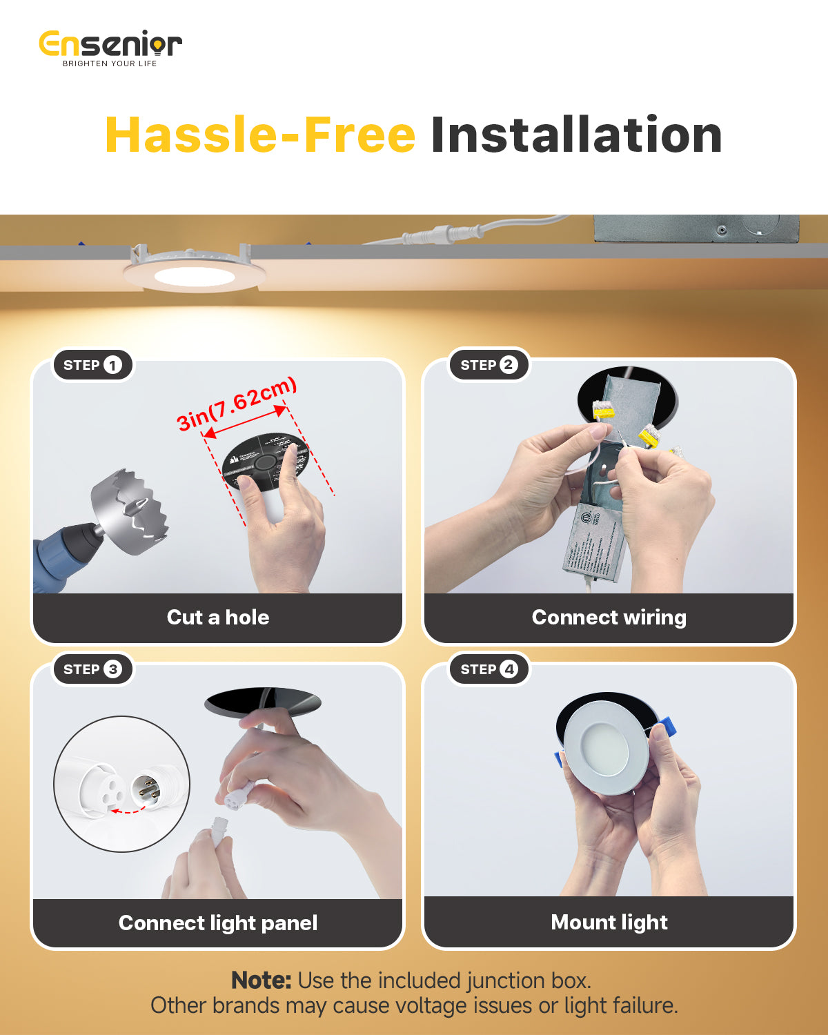 Ensenior 3 Inch 5CCT Led Recessed Ceiling Light