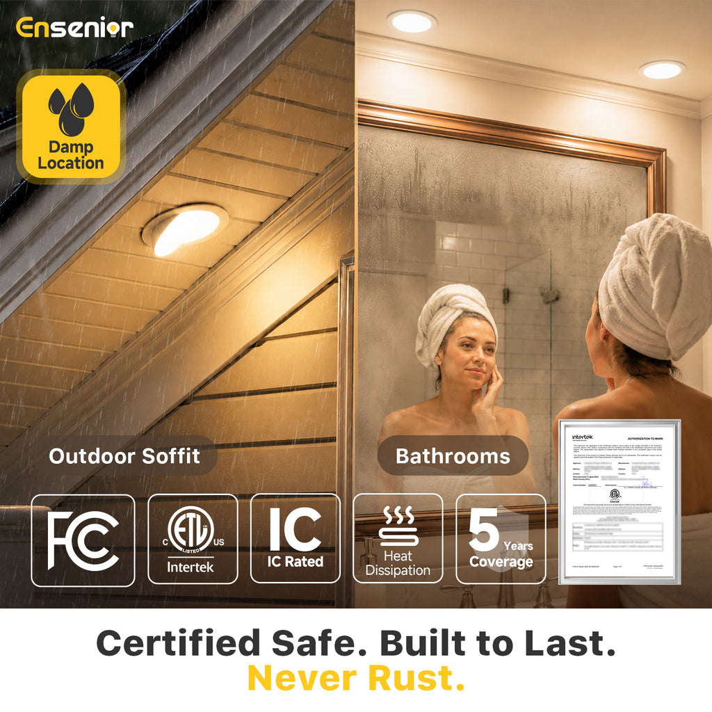 Ensenior 6 Inch Gimbal LED Recessed Light, 5CCT, 12W, 1200LM