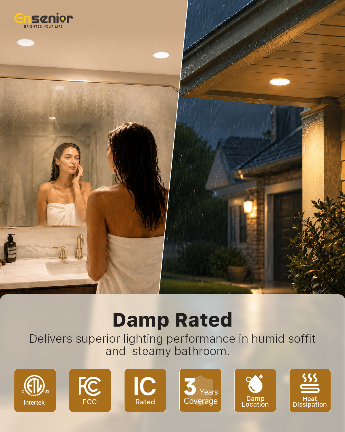Ensenior 4 Inch LED Retrofit Recessed Can Lights, 5CCT, 7W, 700LM