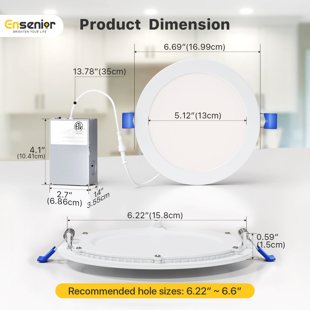 Ensenior 6-Inch LED Recessed Ceiling Light