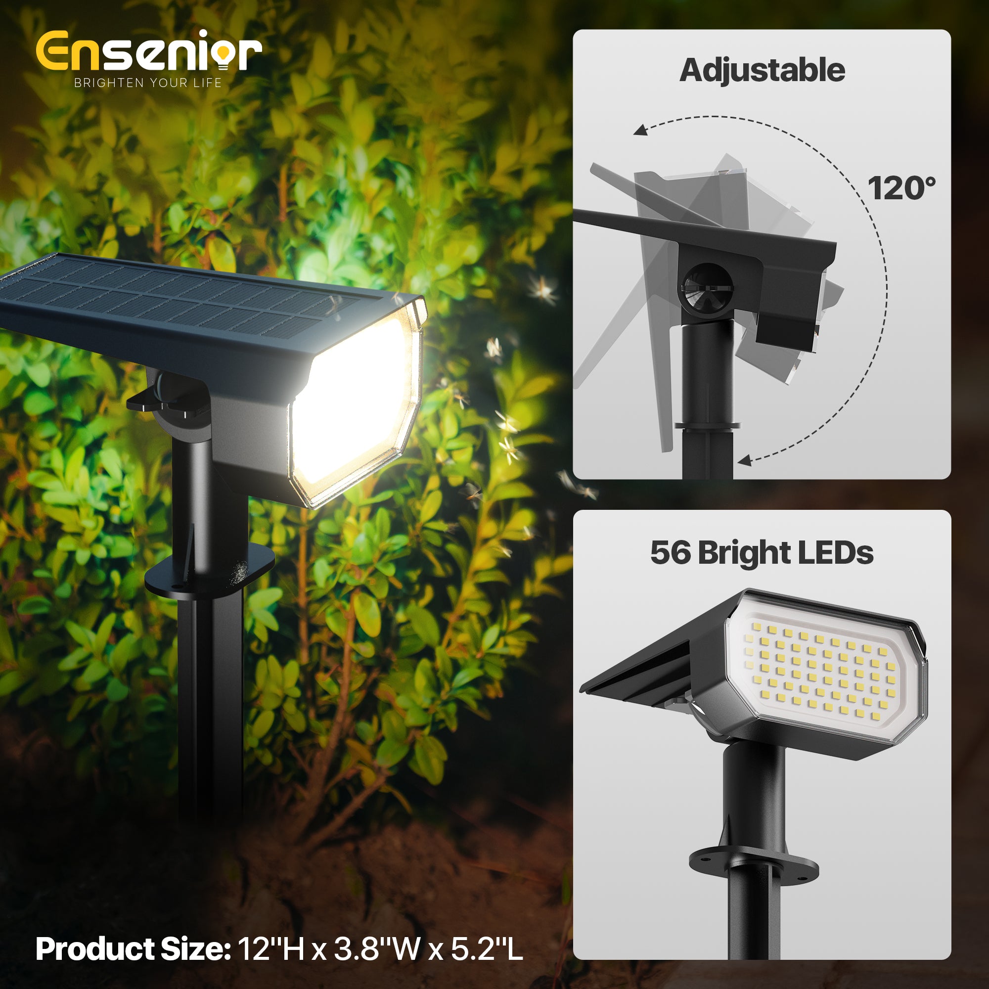 Solar Spotlights Outdoor, 3000K LED Solar Garden Lights