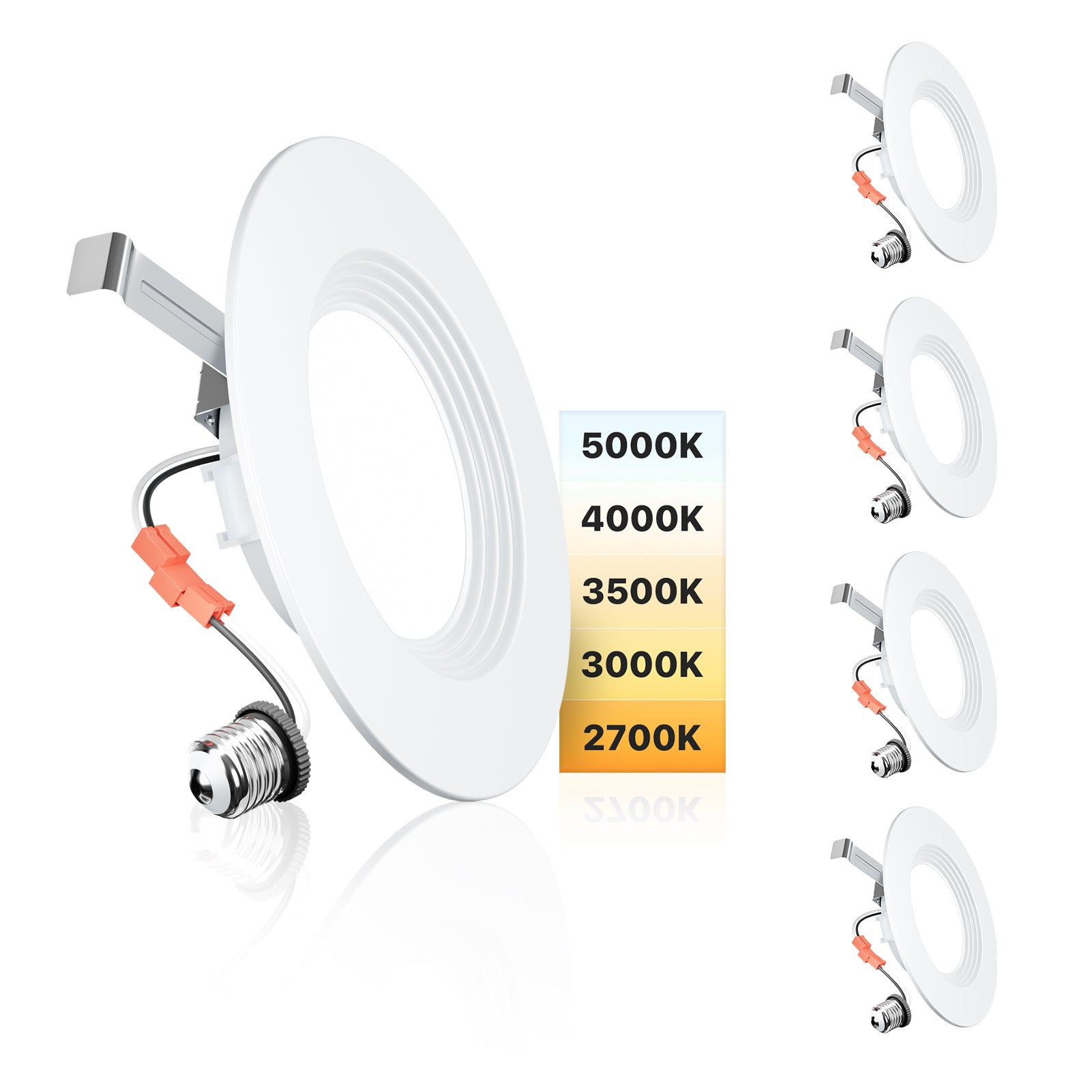 Ensenior 5/6 Inch 5CCT LED Can Lights, Retrofit Led Recessed Lighting