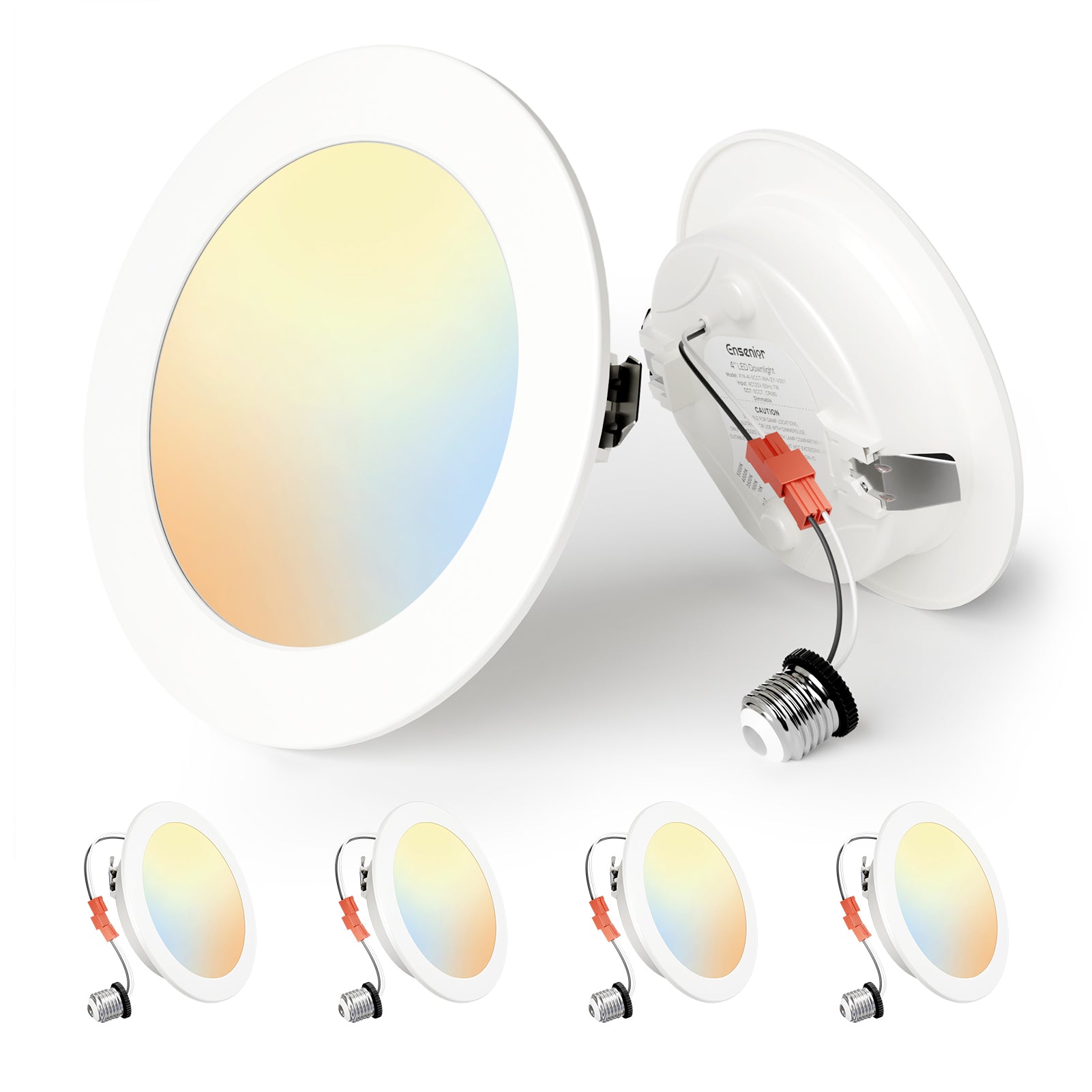 Ensenior 4 Inch LED Retrofit Recessed Can Lights, 5CCT, 7W, 700LM