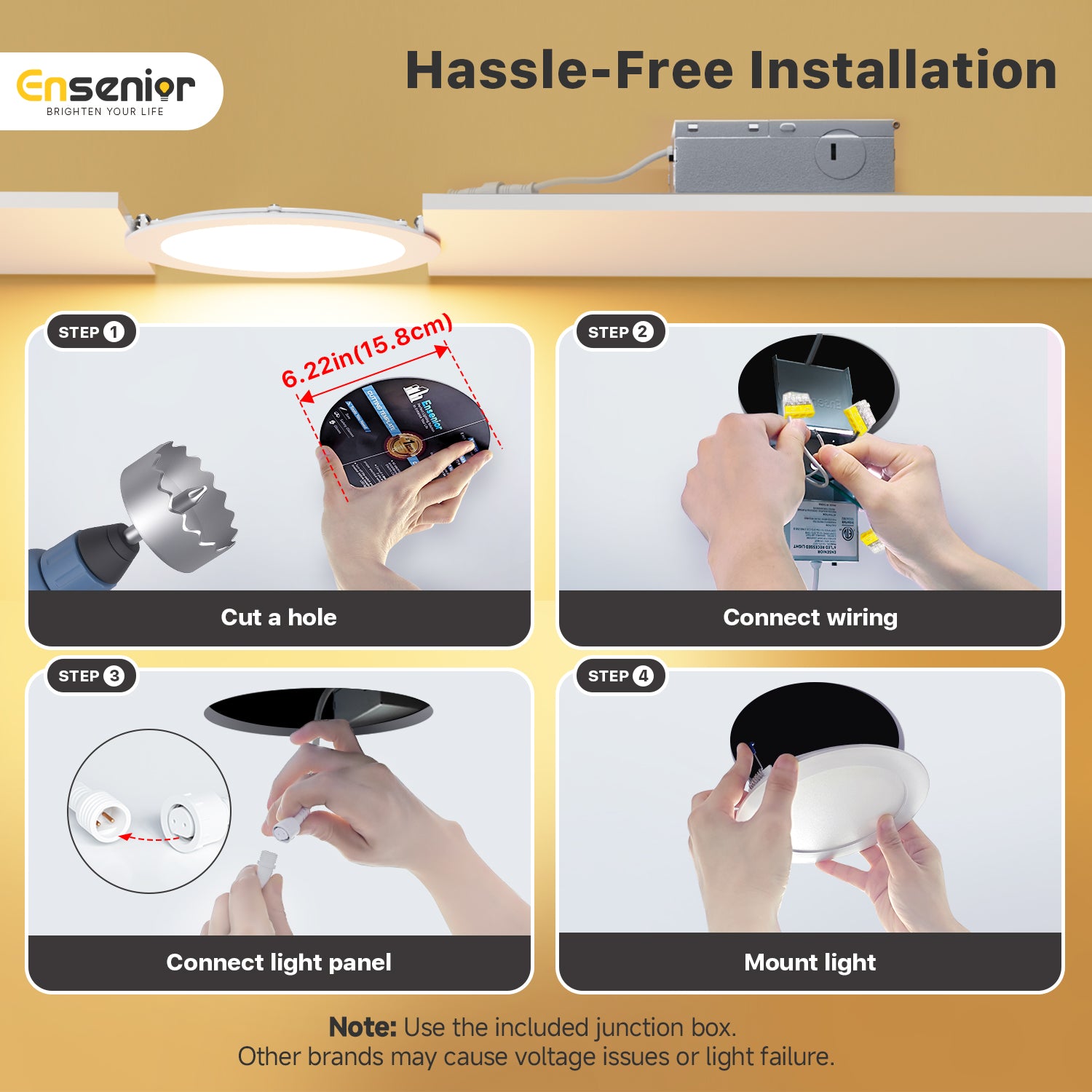 Ensenior 6-Inch LED Recessed Ceiling Light