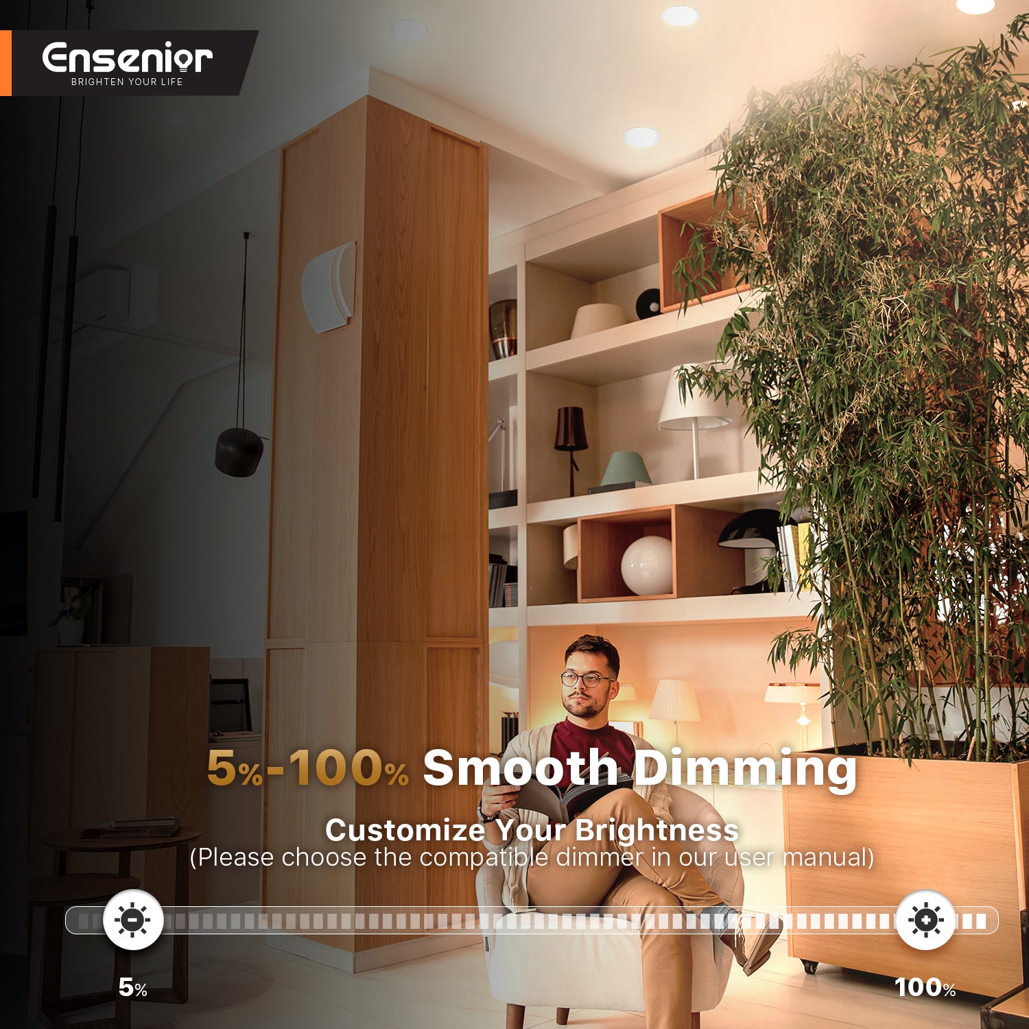 Ensenior 5/6 Inch 5CCT LED Can Lights, Retrofit Led Recessed Lighting