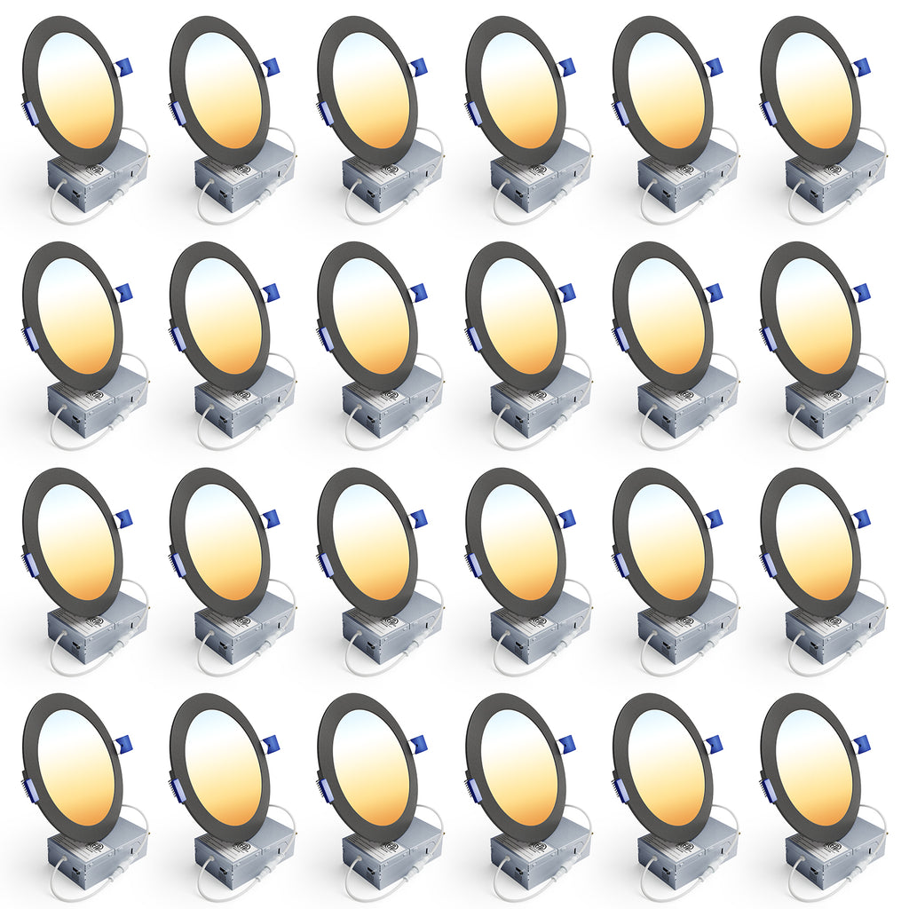 Ensenior 6/12/24/36 Pack 4-Inch LED Recessed Ceiling Light, Dimmable, 2700K-5000K 5CCT, High Brightness Dimmable Canless Wafer Downlight - ETL&FCC&IC