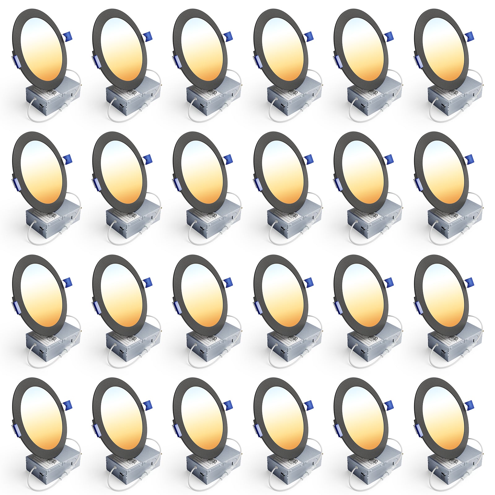 Ensenior 6/12/24/36 Pack 4-Inch LED Recessed Ceiling Light, Dimmable, 2700K-5000K 5CCT, High Brightness Dimmable Canless Wafer Downlight - ETL&FCC&IC