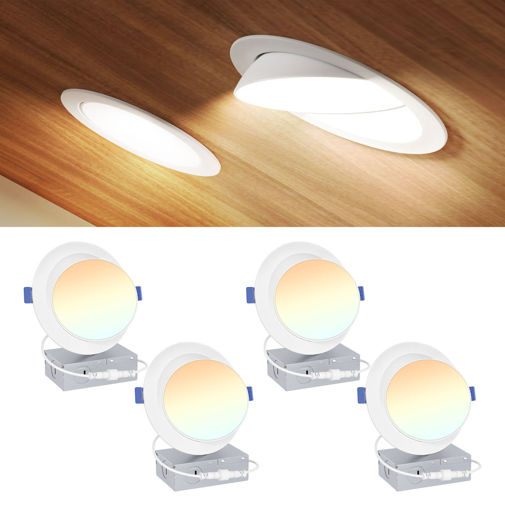 Ensenior 6 Inch Gimbal LED Recessed Light, 5CCT, 12W, 1200LM