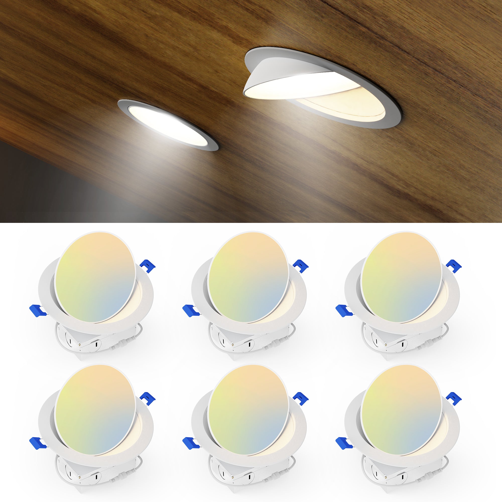 Ensenior  6/4 inch 5CCT LED Eyeball Recessed Lighting