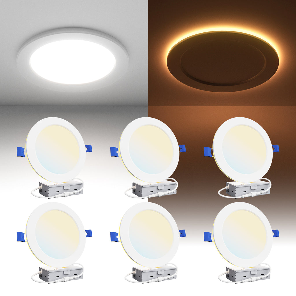 Ensenior 6/4 Inch LED Recessed Ceiling Light with Night Light