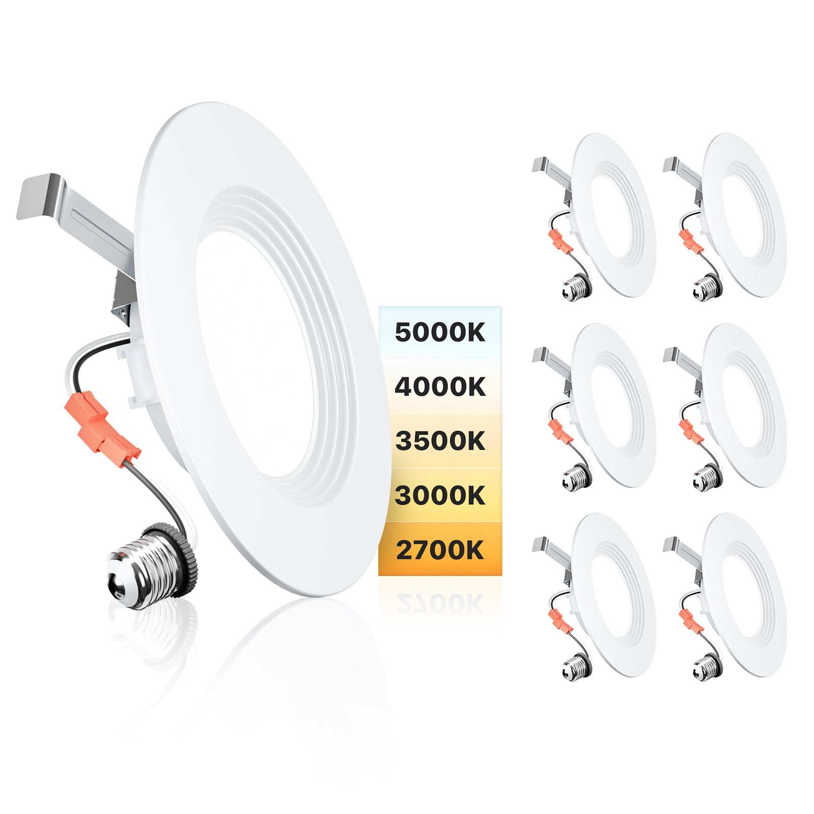 Ensenior 5/6 Inch 5CCT LED Can Lights, Retrofit Led Recessed Lighting