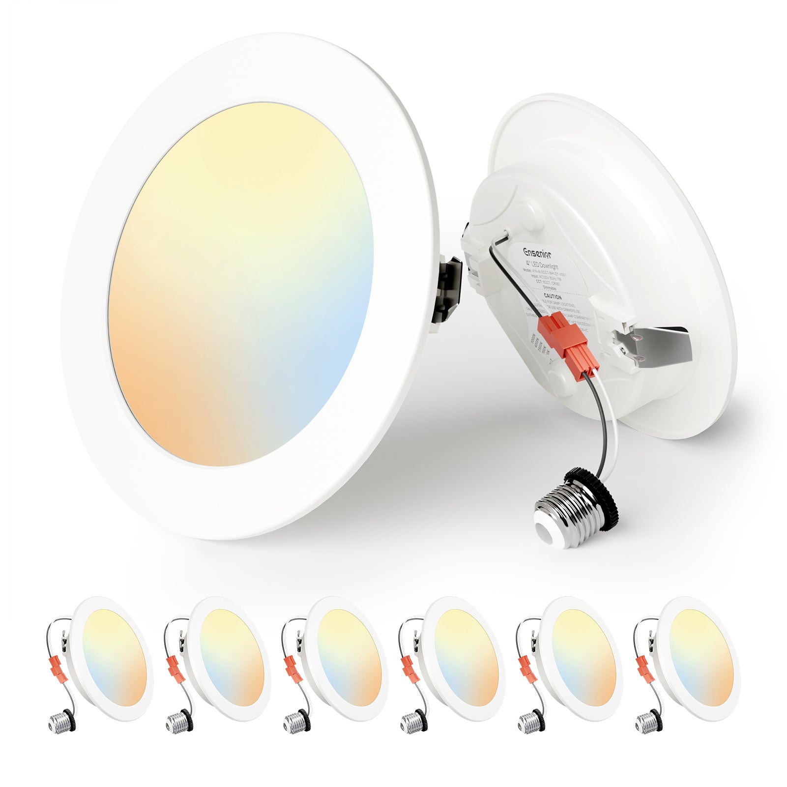 Ensenior 4 Inch LED Retrofit Recessed Can Lights, 5CCT, 7W, 700LM