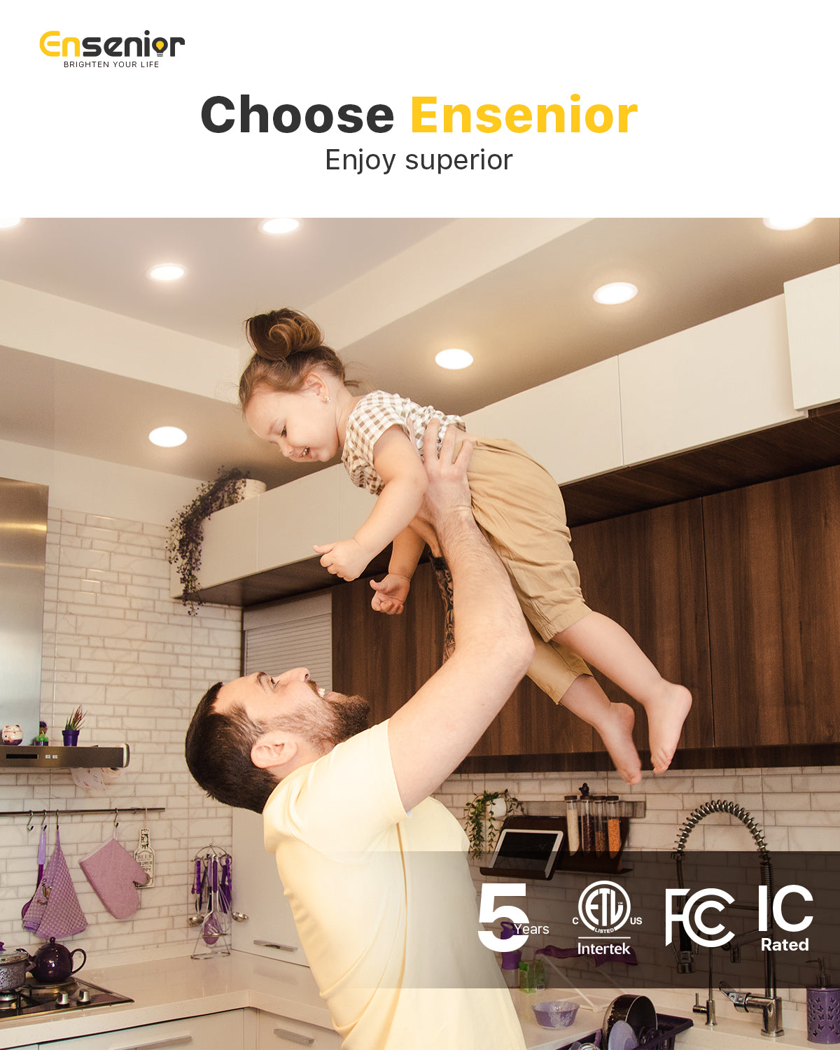 Ensenior 6/12/24/36 Pack 4-Inch LED Recessed Ceiling Light, Dimmable, 2700K-5000K 5CCT, High Brightness Dimmable Canless Wafer Downlight - ETL&FCC&IC