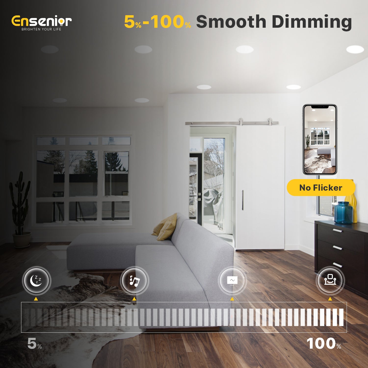 Ensenior 6-Inch LED Recessed Ceiling Light