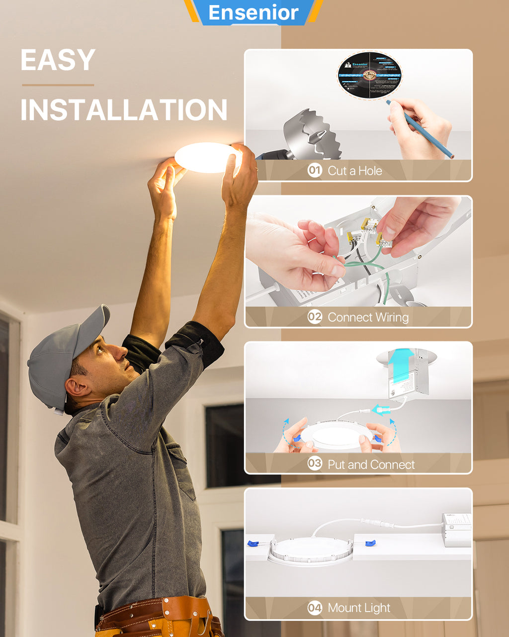 Ensenior 5000K Led Recessed Ceiling Light